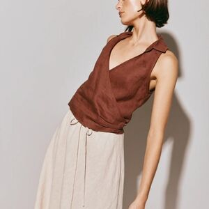 LINEN TOP UMBER